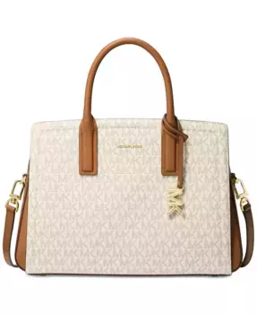 Лайла Средняя Кожаная Сумка Через Плечо Michael Kors, белый