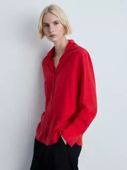 Лаймовая рубашка Mango, красный