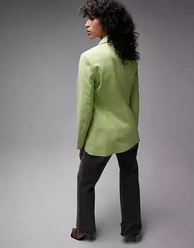 Лаймовый узкий женский жакет Topshop Coord