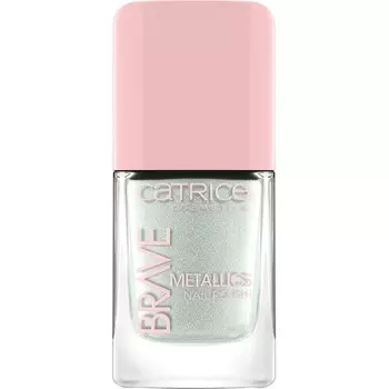 Лак для ногтей Brave Metallics 10,5 мл — сладкий как сахар № 02, стойкий белый металлик, веганская формула, Catrice