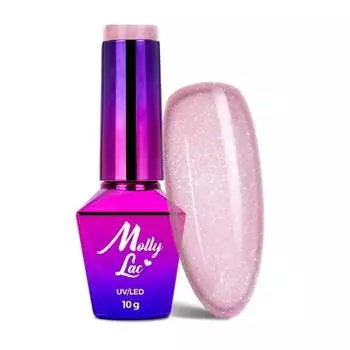 Лак для ногтей гибридный, Свадебная мечта и шампанское Bubbly Strawberry 10 г № 383 MollyLac