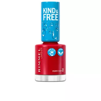 Лак для ногтей Kind & free nail polish Rimmel london, 8 мл, 156-poppy pop red