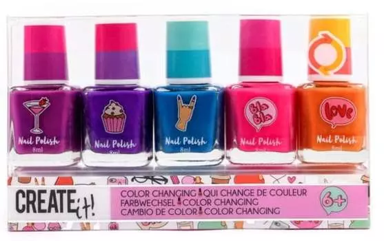 Лак для ногтей, меняющий цвет, 5 шт. Create it, Create it!