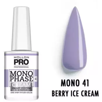Лак для ногтей Mol Monophase 41 - Berry Ice Cream с УФ- и светодиодным эффектом, 10 мл Mollon Pro
