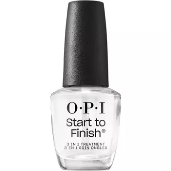 Лак для ногтей от начала до конца 3 в 1 лечение длительный блеск базовое покрытие верхнее покрытие укрепляющее средство веганская формула витамины AE поврежденные ногти 15 мл, Opi