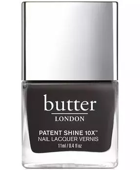Лак для ногтей Patent Shine 10X, 0,4 унции Butter London, цвет Earl Grey (almost black crme)