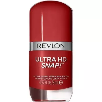 Лак для ногтей Revlon Ultra HD Snap, долговечный, веганская формула, быстросохнущий, один слой, полное покрытие, цвет, 8 мл, красный и настоящий