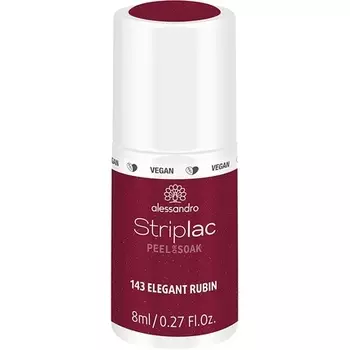 Лак для ногтей Striplac Peel Or Soak Vegan Elegant Ruby Led, 8 мл, Alessandro