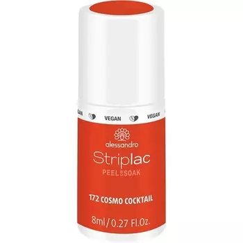 Лак для ногтей Striplac Peel Or Soak Cosmo Cocktail Led огненно-красного цвета, 8 мл, Alessandro