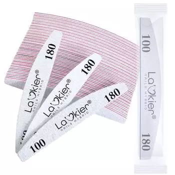 Лак-пилочка для ногтей Лодочка/Полумесяц Зебра Safe Упаковка Градация 100/180, 50 шт., La'kier