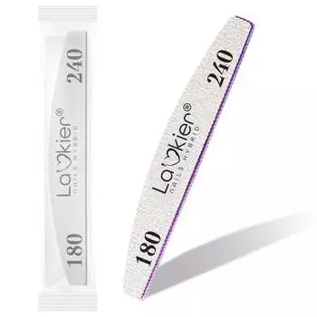 Лак Пилочка для ногтей Лодочка/Полумесяц Зебра Safe Package Градация 180/240, La'kier