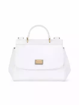 Лакированная мини-сумка Sicily Dolce & Gabbana Kids, белый