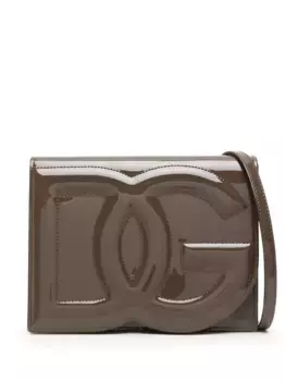 Лакированная сумка через плечо с логотипом DG DOLCE & GABBANA, коричневый