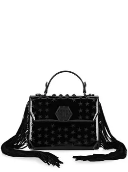 Лакированная сумка Superheroin Philipp Plein, черный