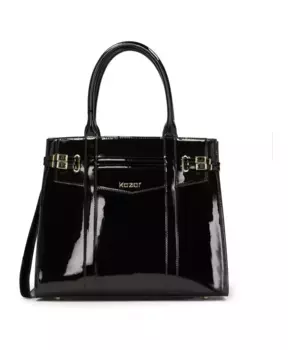 Лакированная жесткая сумка Kazar, черный
