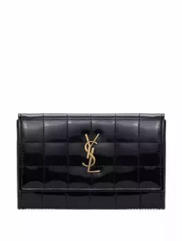 Лакированное портмоне Cassandre Matelass Carr Saint Laurent, черный
