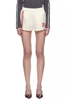 Лакированные атласные шорты Line Kijun, цвет ivory