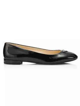 Лакированные балетки 15 мм Prada, черный