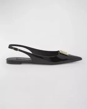 Лакированные балетки Lollo с пяткой на пятке Dolce&Gabbana, цвет Black