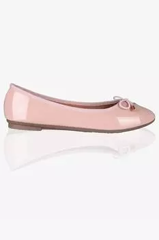 Лакированные балетки с бантиком и мыском KRISP, розовый