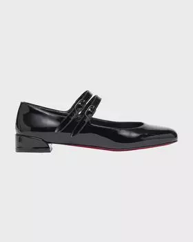 Лакированные балетки Sweet Jane на красной подошве Christian Louboutin, цвет Black
