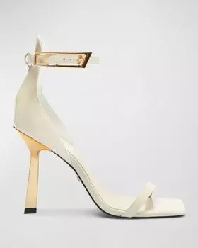 Лакированные босоножки Ciara с ремешком на щиколотке Schutz, цвет Pearl