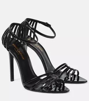 Лакированные босоножки milena 110 Saint Laurent, черный