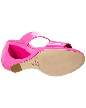 Лакированные босоножки на танкетке Manolo Blahnik Welli 105, розовый