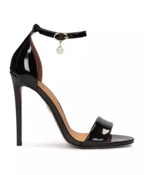 Лакированные босоножки на узком каблуке Kazar, черный