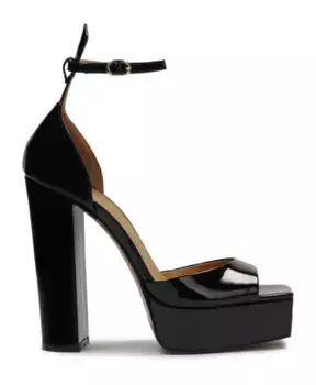 Лакированные босоножки на высоком каблуке и платформе. Kazar Studio, черный