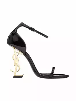 Лакированные босоножки Opyum Saint Laurent, черный