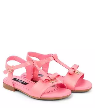 Лакированные босоножки с бантом Dolce&Gabbana, розовый