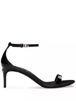 Лакированные босоножки с логотипом DOLCE & GABBANA, черный