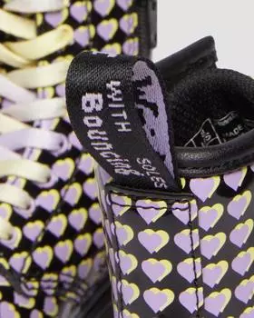 Лакированные ботинки на шнуровке с принтом в форме сердца для малышей 1460 Dr. Martens