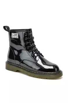 Лакированные ботинки с логотипом Goe, черный