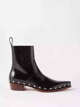 Лакированные ботинки с шипами Bottega Veneta, черный