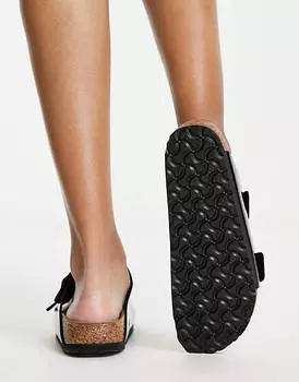 Лакированные черные сандалии Birkenstock Arizona Birko-Flor
