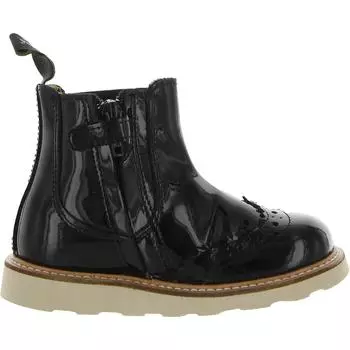 Лакированные кожаные ботинки челси для девочек Francisco Young Soles, цвет Black Patent