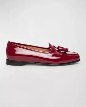 Лакированные лоферы Andrea с кисточками Santoni, цвет Red