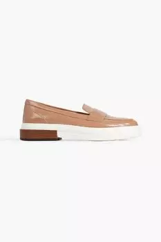 Лакированные лоферы с тиснением под крокодила TOD'S, античная роза