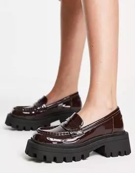Лакированные массивные лоферы с молнией ASOS DESIGN