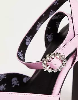 Лакированные розовые босоножки на платформе Lamoda Hey Lover