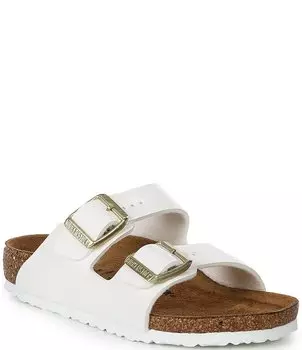 Лакированные сандалии Birkenstock для девочек Arizona Birko-Flor (для малышей), белый