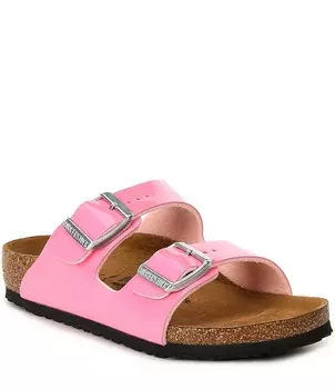 Лакированные сандалии Birkenstock для девочек Arizona Birko-Flor (Молодежь), розовый