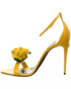 Лакированные сандалии Dolce & Gabbana с логотипом DG, желтый