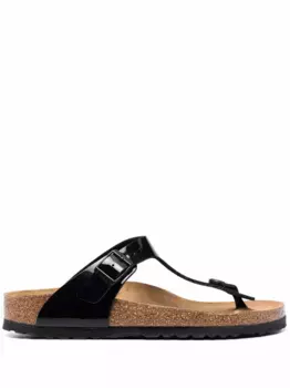 Лакированные сандалии Gizeh BIRKENSTOCK, черный