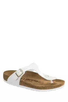 Лакированные сандалии Gizeh birko flor Birkenstock, белый