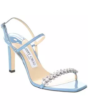 Лакированные сандалии Jimmy Choo Meira 85, синий
