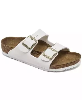 Лакированные сандалии Little Girls Arizona Birko-Flor от Finish Line Birkenstock, белый