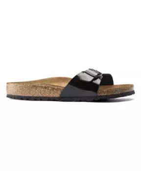 Лакированные сандалии Madrid с узором Birko Flor Birkenstock, черный